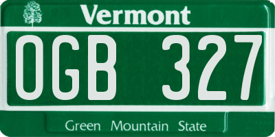 VT license plate OGB327