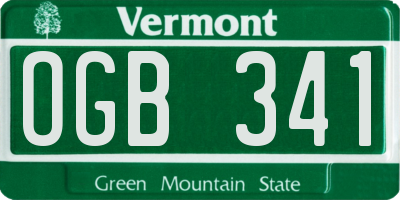 VT license plate OGB341