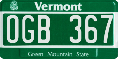 VT license plate OGB367