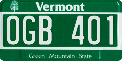 VT license plate OGB401
