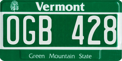 VT license plate OGB428