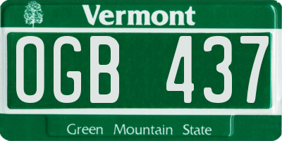 VT license plate OGB437