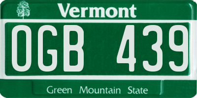 VT license plate OGB439