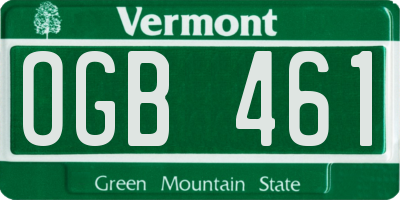 VT license plate OGB461