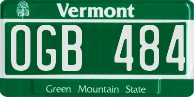VT license plate OGB484