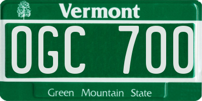 VT license plate OGC700