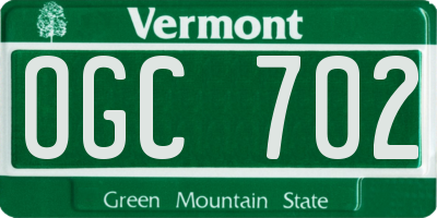 VT license plate OGC702