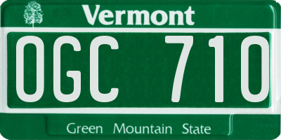 VT license plate OGC710