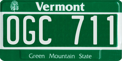 VT license plate OGC711