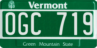 VT license plate OGC719