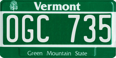 VT license plate OGC735