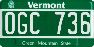 VT license plate OGC736