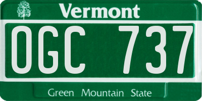 VT license plate OGC737