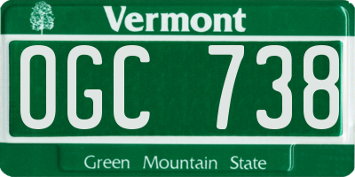 VT license plate OGC738