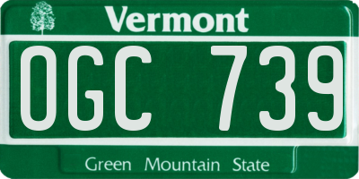 VT license plate OGC739