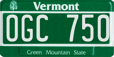 VT license plate OGC750