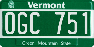 VT license plate OGC751