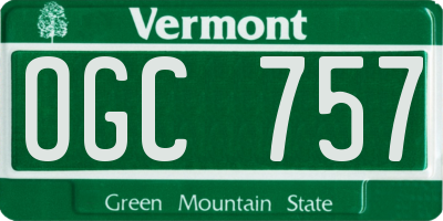 VT license plate OGC757