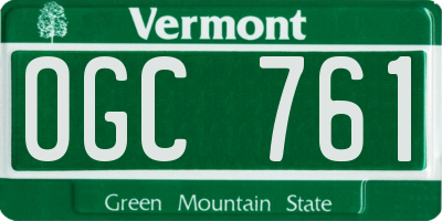 VT license plate OGC761