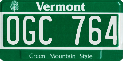VT license plate OGC764