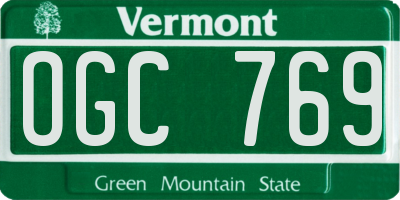VT license plate OGC769