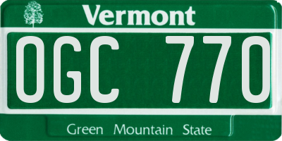 VT license plate OGC770