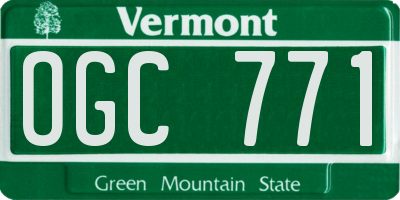 VT license plate OGC771