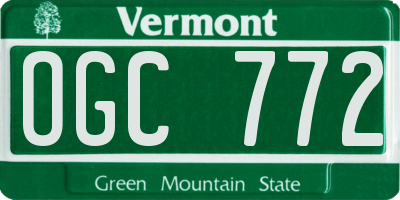 VT license plate OGC772