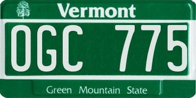 VT license plate OGC775