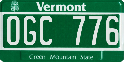 VT license plate OGC776