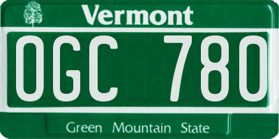 VT license plate OGC780