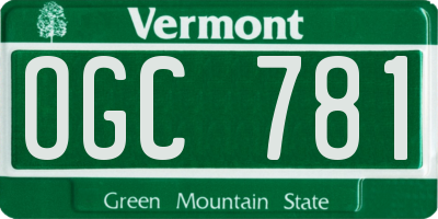 VT license plate OGC781