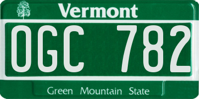 VT license plate OGC782