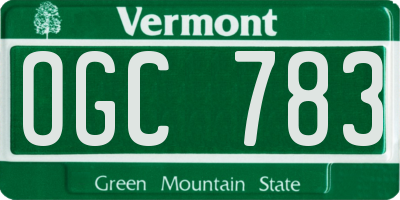 VT license plate OGC783