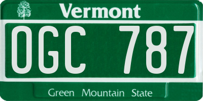 VT license plate OGC787