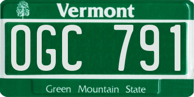 VT license plate OGC791