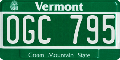 VT license plate OGC795