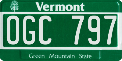VT license plate OGC797
