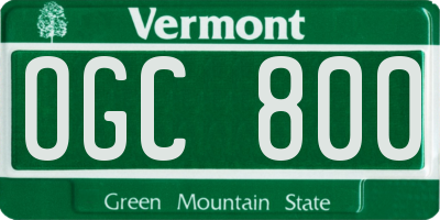 VT license plate OGC800