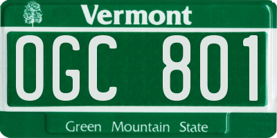 VT license plate OGC801