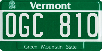 VT license plate OGC810