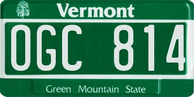 VT license plate OGC814