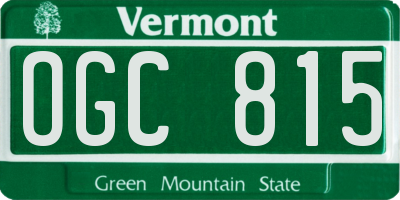 VT license plate OGC815