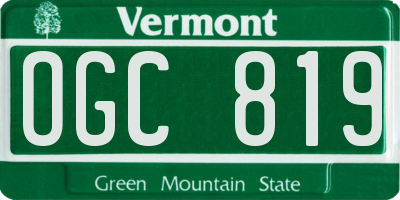 VT license plate OGC819