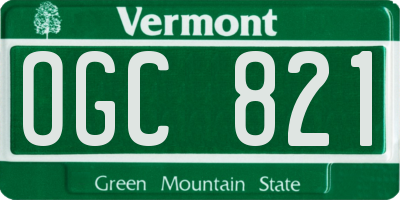 VT license plate OGC821