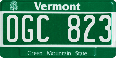 VT license plate OGC823