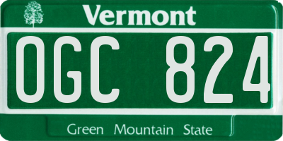 VT license plate OGC824