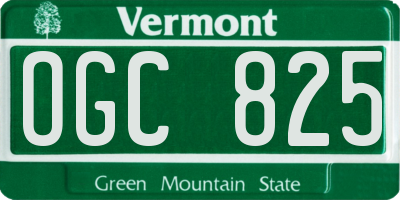 VT license plate OGC825