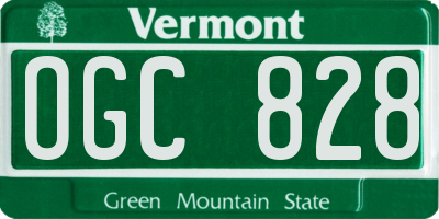VT license plate OGC828