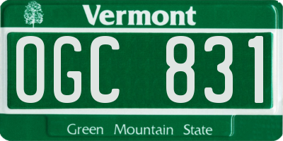 VT license plate OGC831
